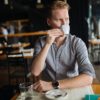 Businessman enjoying coffee