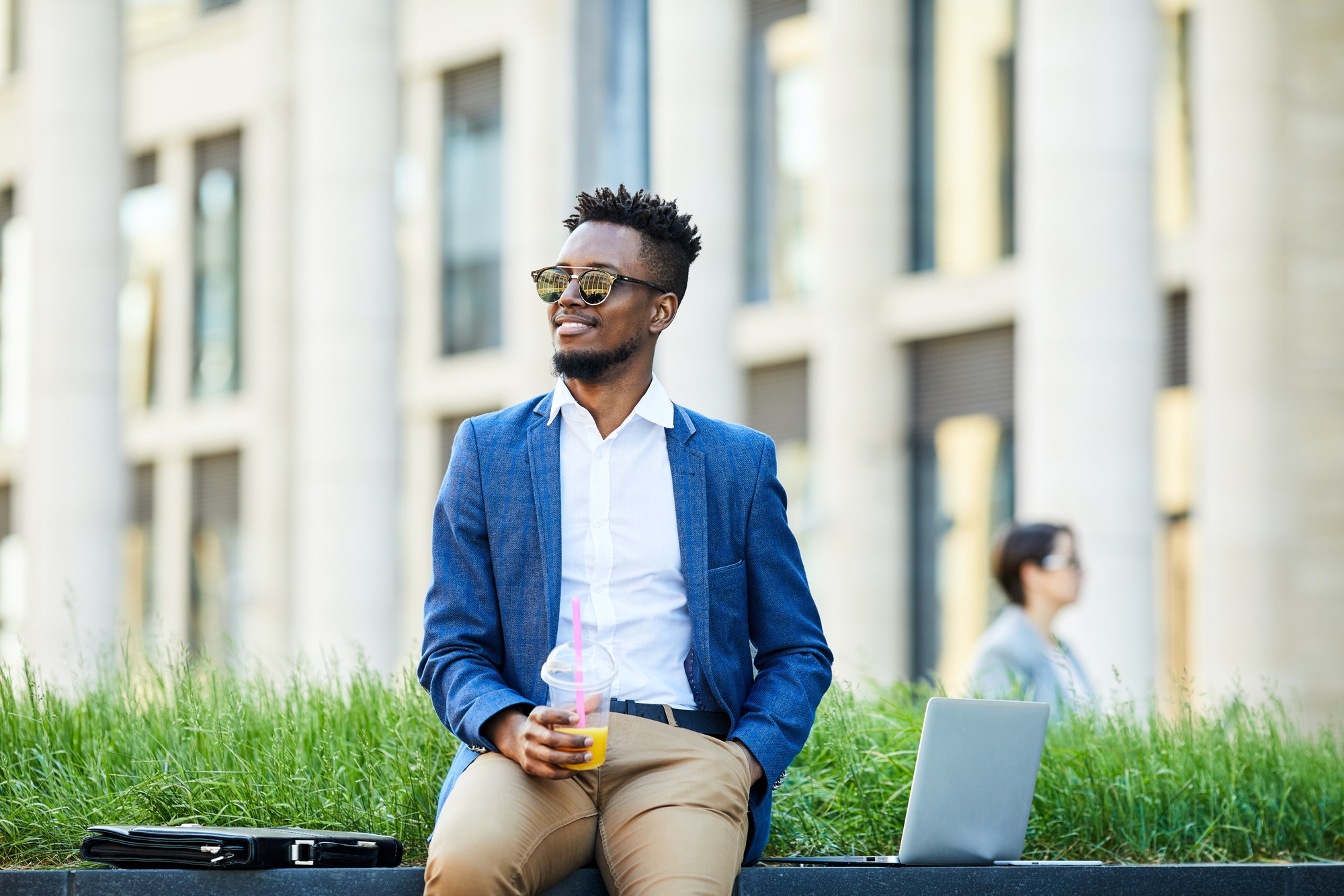 Happy healthy businessman