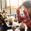 Women with stressful on the table.