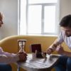 Mental health therapist watching patient showing aggression